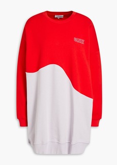 GANNI - Oversized two-tone organic cotton-fleece sweatshirt - Red - S/M