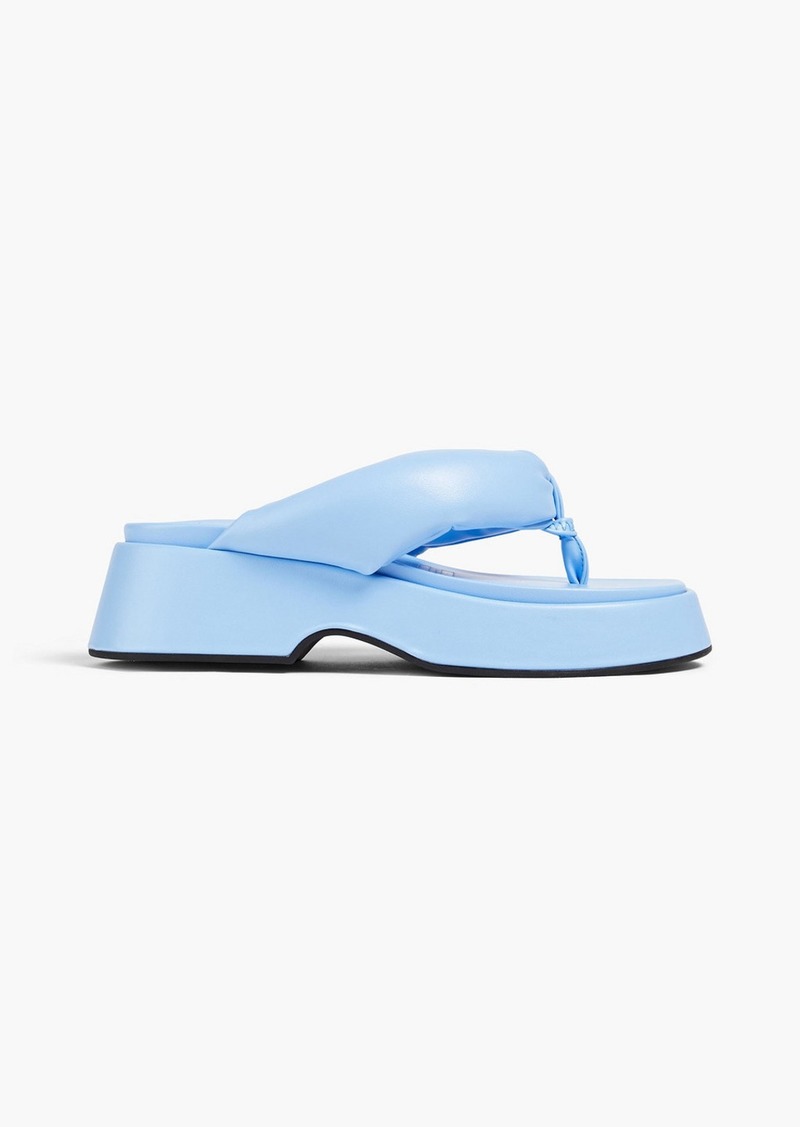 GANNI - Padded faux leather platform sandals - Blue - EU 40