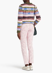 GANNI - Paisley-print high-rise straight-leg jeans - Pink - 27