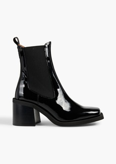 GANNI - Patent-leather ankle boots - Black - EU 41