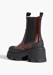 GANNI - Patent-leather Chelsea boots - Brown - EU 35