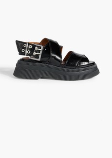 GANNI - Patent-leather platform sandals - Black - EU 40