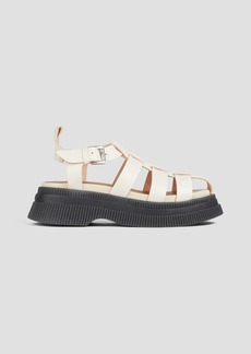 GANNI - Leather platform sandals - White - EU 39