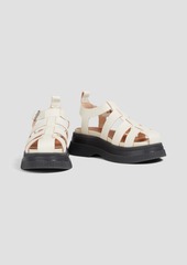 GANNI - Leather platform sandals - White - EU 40