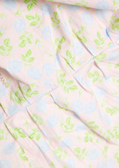 GANNI - Pleated crinkled cotton-poplin midi dress - Pink - DE 34