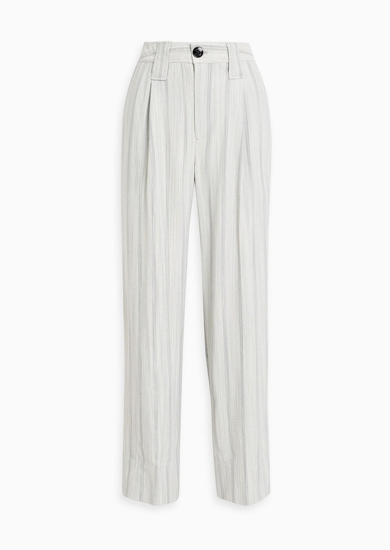 GANNI - Pleated jacquard wide-leg pants - Gray - DE 38