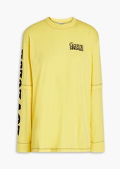 GANNI - Printed cotton-jersey top - Yellow - XXS