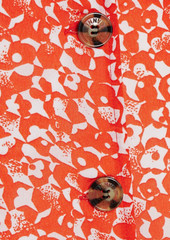 GANNI - Printed crepe midi dress - Orange - DE 32