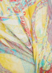 GANNI - Printed ribbed Lyocell-blend midi dress - Yellow - DE 34