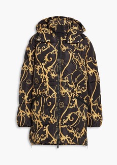 GANNI - Quilted printed shell hooded coat - Black - XXS