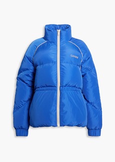 GANNI - Appliquéd quilted shell jacket - Blue - DE 38
