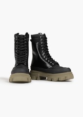 GANNI - Quilted shell and leather combat boots - Black - EU 40
