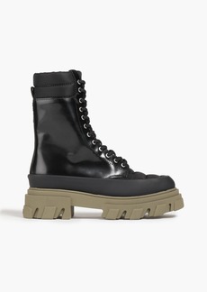 GANNI - Quilted shell and leather combat boots - Black - EU 40