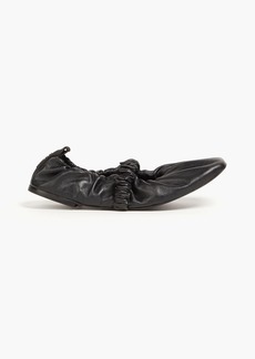 GANNI - Ruched leather ballet flats - Black - EU 38