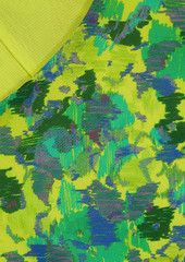 GANNI - Ruched printed stretch-mesh midi dress - Green - DE 36
