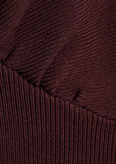 GANNI - Ruched ribbed-knit mini dress - Purple - XXS