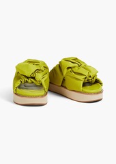 GANNI - Ruched satin platform sandals - Green - EU 35