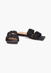 GANNI - Ruched satin sandals - Black - EU 36