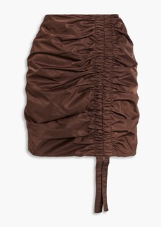 GANNI - Ruched shell mini skirt - Brown - DE 32