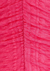 GANNI - Ruched textured-knit halterneck maxi dress - Blue - DE 32