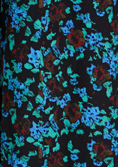 GANNI - Ruffle-trimmed floral-print crepe mini dress - Black - DE 32
