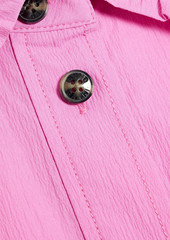 GANNI - Ruffled crinkled cotton-blend shirt - Pink - DE 34