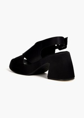 GANNI - Satin platform slingback sandals - Black - EU 38