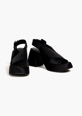 GANNI - Satin platform slingback sandals - Black - EU 38