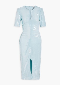 GANNI - Sequined mesh midi dress - Blue - DE 34