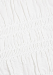 GANNI - Shirred cotton-poplin midi dress - White - DE 44