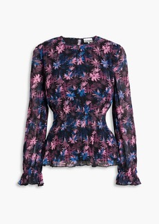 GANNI - Shirred plissé crepe blouse - Pink - DE 34