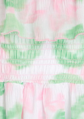 GANNI - Shirred printed georgette midi dress - Pink - DE 44