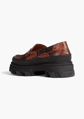 GANNI - Snake-effect leather platform loafers - Brown - EU 40