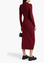 GANNI - Stretch-knit midi shirt dress - Red - L