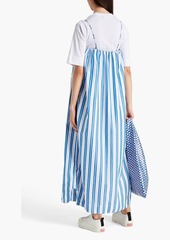 GANNI - Striped organic cotton-poplin maxi dress - White - DE 38