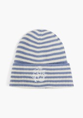 GANNI - Striped ribbed wool and cashmere-blend beanie - Yellow - ONESIZE