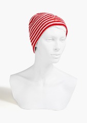 GANNI - Striped ribbed wool and cashmere-blend beanie - Yellow - ONESIZE