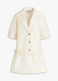 GANNI - Striped taffeta mini dress - White - DE 36