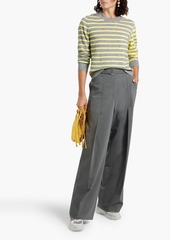 GANNI - Striped wool and cashmere-blend sweater - Yellow - XS