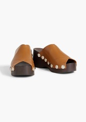 GANNI - Studded leather platform mules - Brown - EU 36