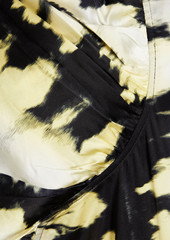 GANNI - Tie-dyed stretch-silk satin midi dress - Black - DE 36