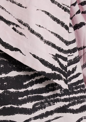 GANNI - Tiger-print cotton-poplin blouse - Pink - DE 32