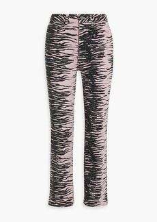 GANNI - Tiger-print mid-rise bootcut jeans - Pink - 24