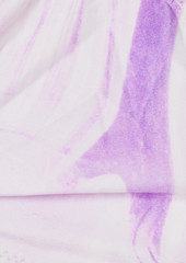 GANNI - Twist-front printed triangle bikini top - Purple - DE 40