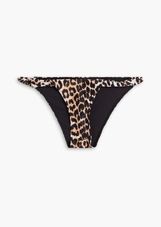 GANNI - Twisted leopard-print low-rise bikini briefs - Animal print - DE 40