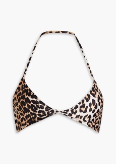 GANNI - Twisted leopard-print triangle bikini top - Animal print - DE 42