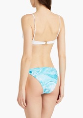 GANNI - Twisted printed low-rise bikini briefs - Blue - DE 34