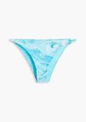 GANNI - Twisted printed low-rise bikini briefs - Blue - DE 36