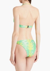 GANNI - Twisted printed triangle bikini top - Green - DE 40