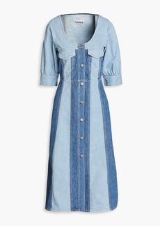 GANNI - Two-tone denim midi dress - Blue - DE 34